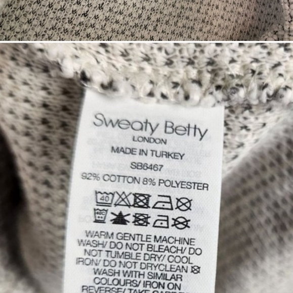 Sweaty Betty cotton blend jacket size L gray and white - Picture 4 of 4